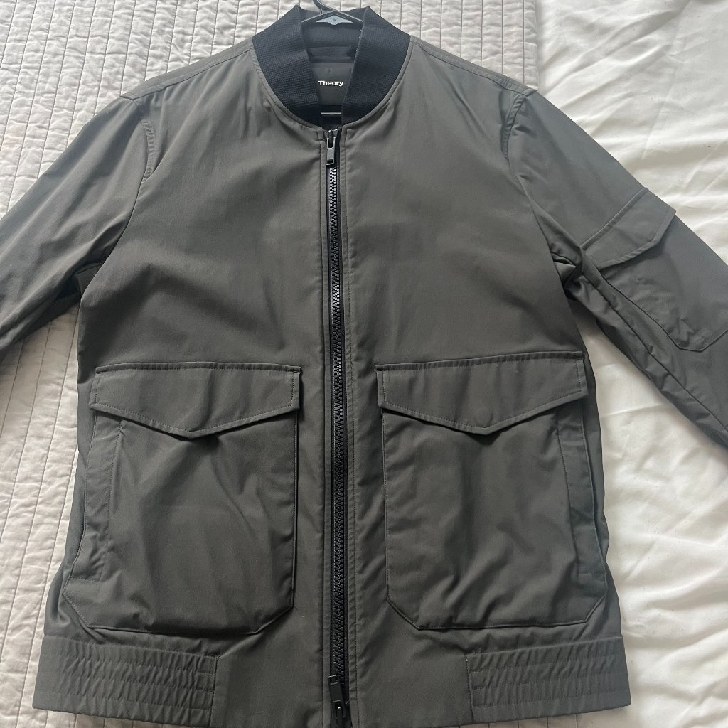 Theory Men's Corby Deaver Lightweight Utility Jacket Size M In Thyme